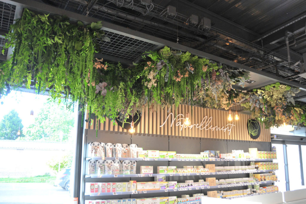 Plafond végétal pour pharmacie